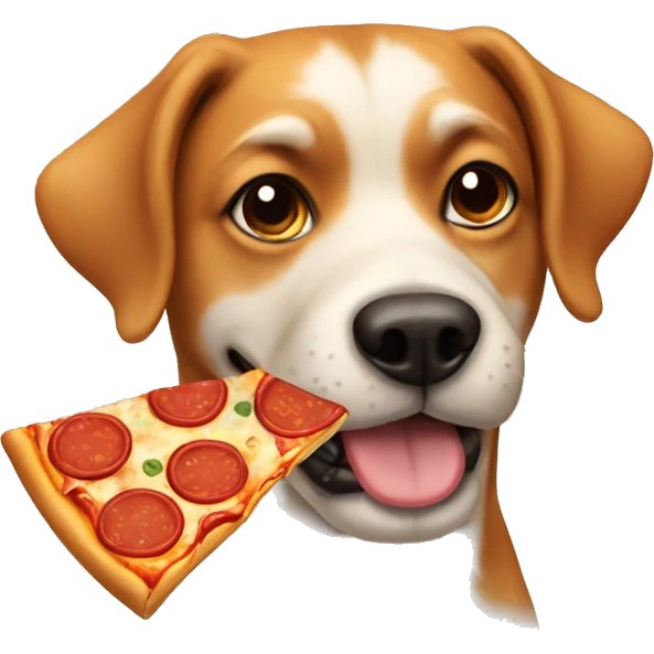 Dog with pizza  emoji