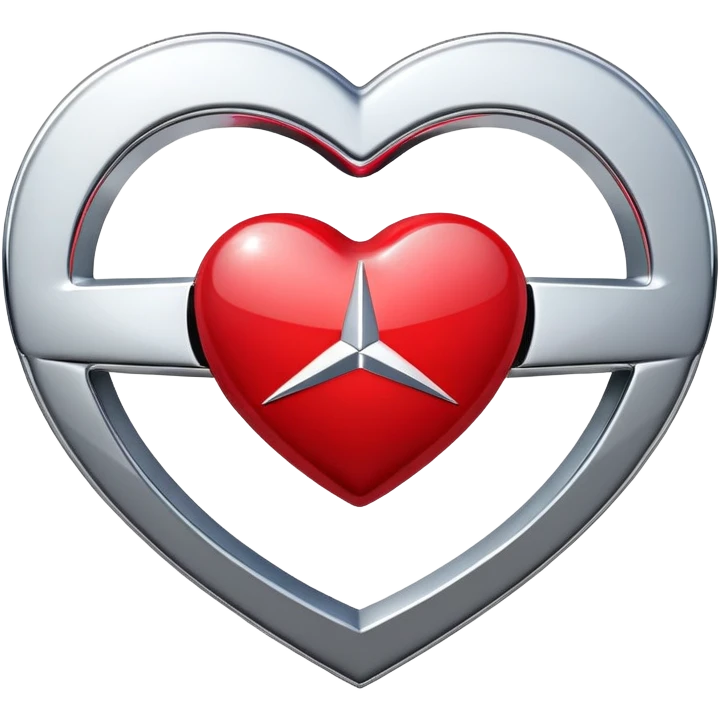 heart shaped Mercedes logo emoji