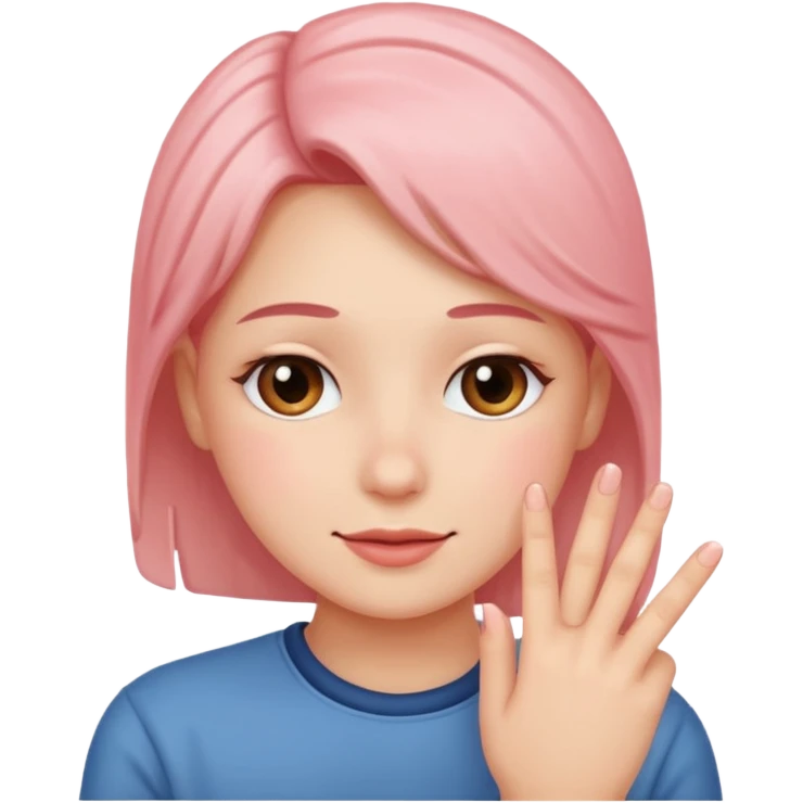 blushing with fingers emoji