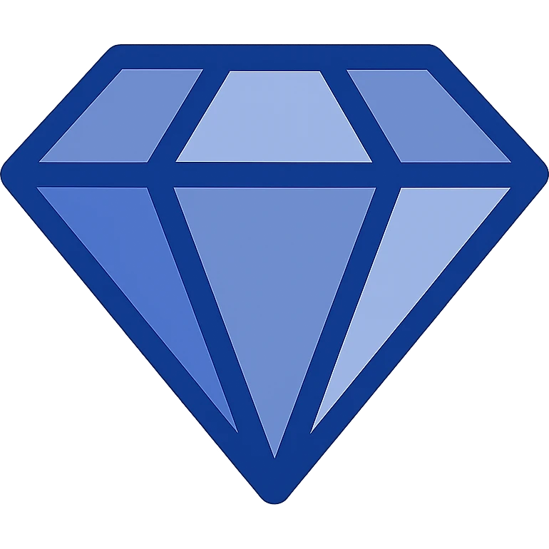 simple sapphire gemstone, flat icon style emoji