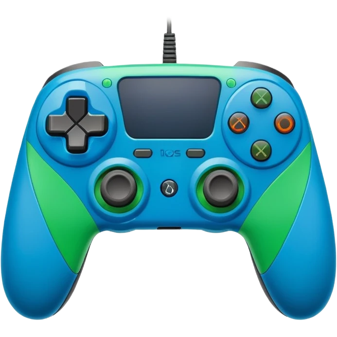 Create a clean, cartoon emoji of two gaming controllers angled toward each other to represent multiplayer gaming. Use bright colors, bold outlines, minimal detail, and a transparent background so it stays clear at small sizes. emoji