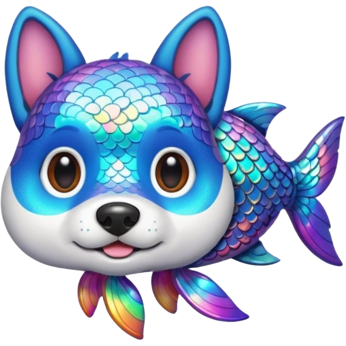 un chien avec des écailles de poisson emoji