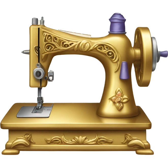 Gold and diamond King’s Favorite Sewing Machine  emoji