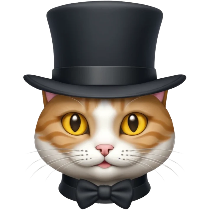 cat wearing a tophat emoji