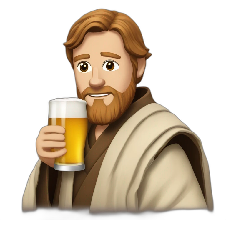Obi-Wan Kenobi avec une bière emoji