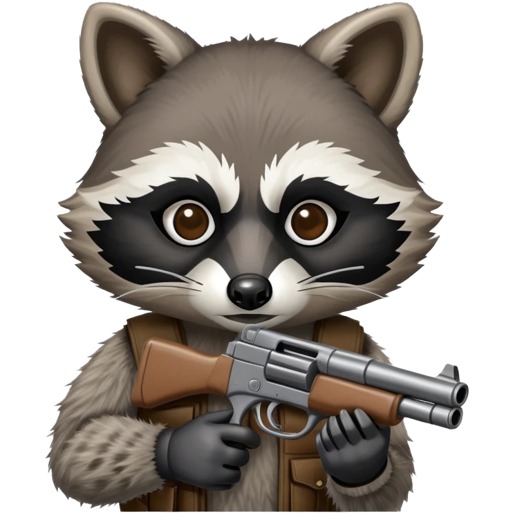 raccoon holding a gun  emoji