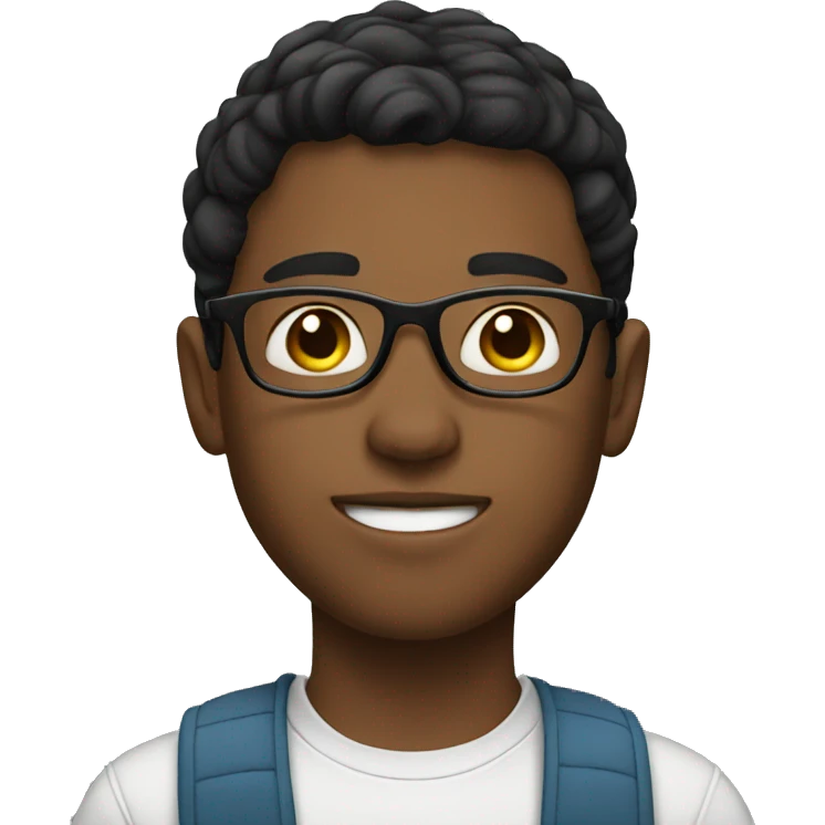 young man with short dark hair and glasses emoji