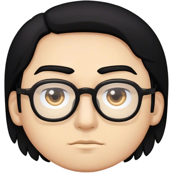 ragazzo con capelli neri, occhi a mandarla, occhiali neri e corporatura robusta emoji