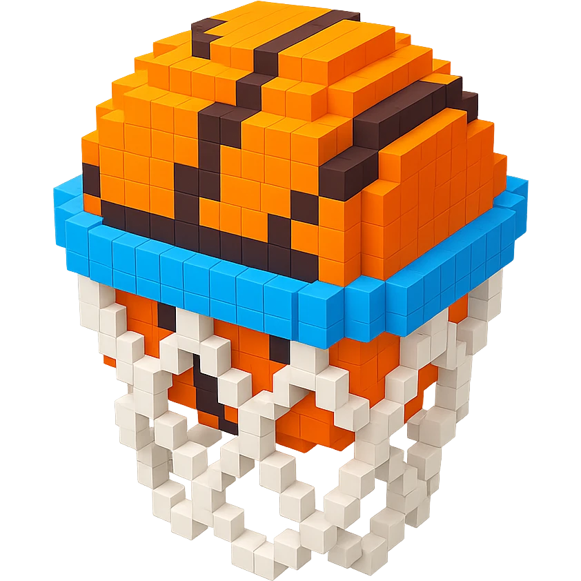 баскетбольный мяч в сетке, no background  emoji