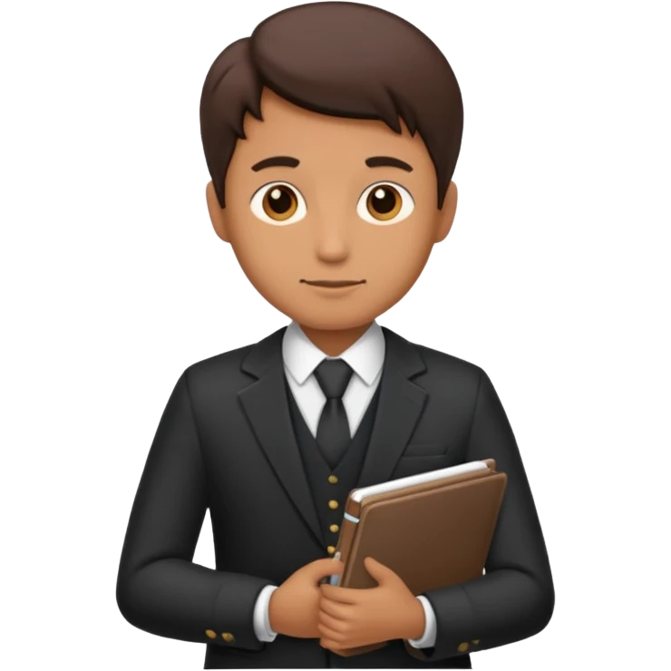 A DEVELOPER WITH A NOTEBOOK, USING FORMAL CLOTHES emoji