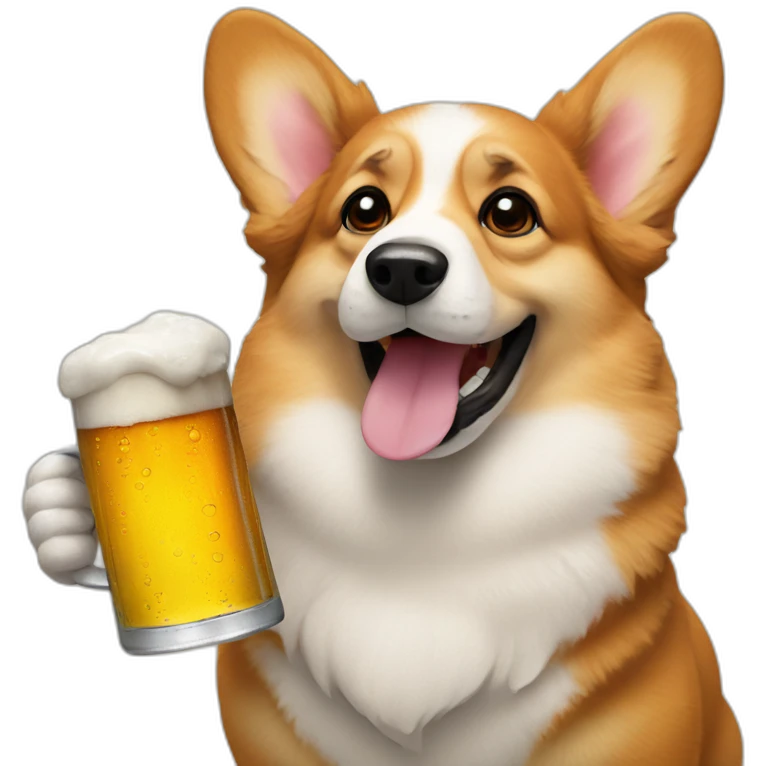 corgi with a beer emoji