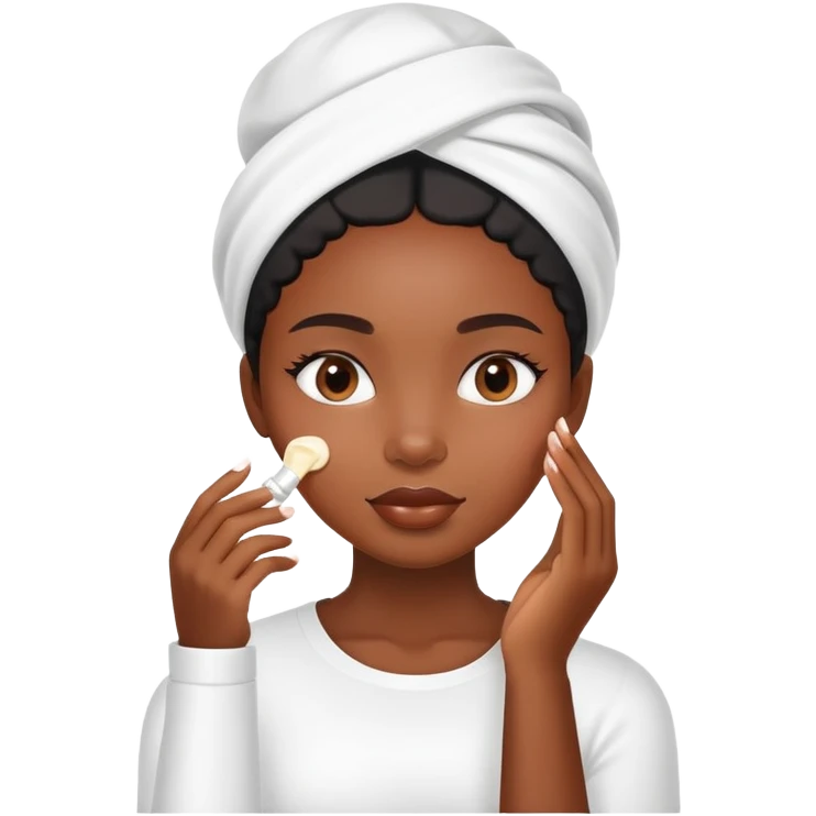 Black girl applying face cream emoji