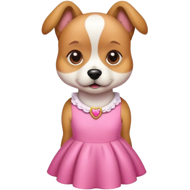 Dog wearing a pink dress emoji