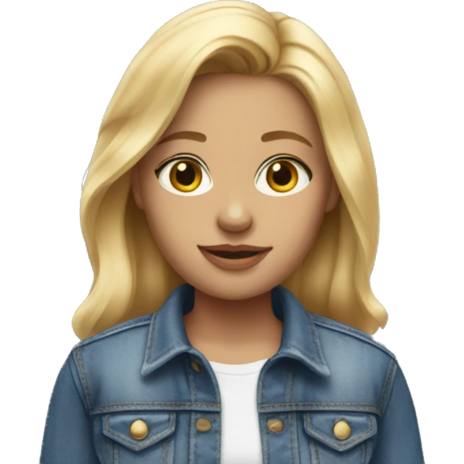 blonde girl in denim outfit emoji