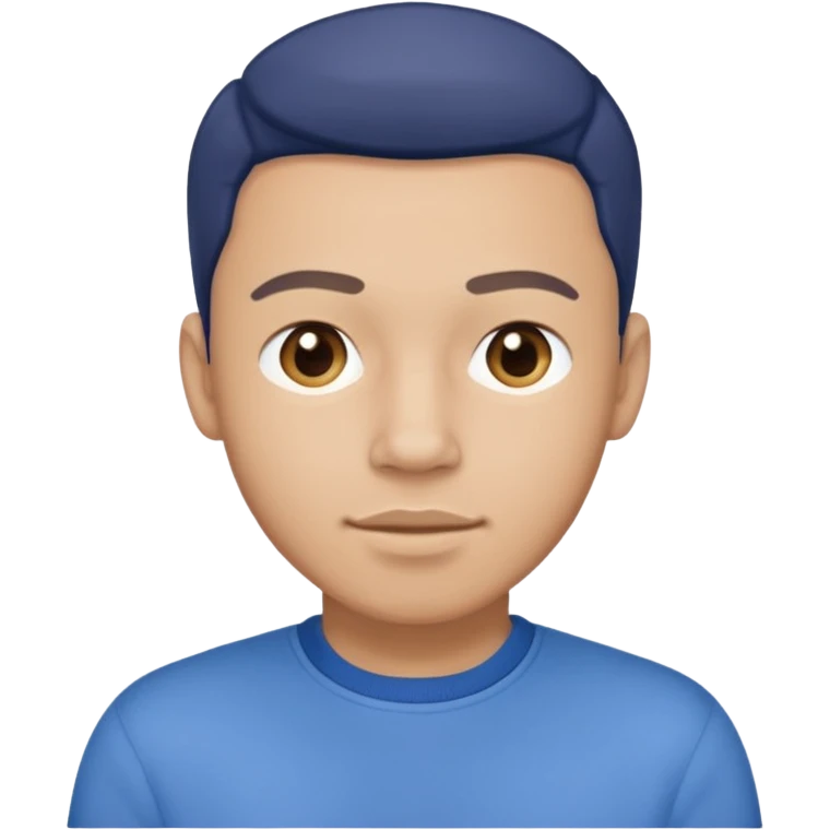 man in blue jumper with a shirt underneath and blue chinos trousers emoji