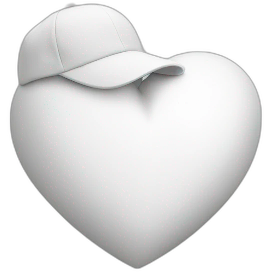 White heart with cap emoji