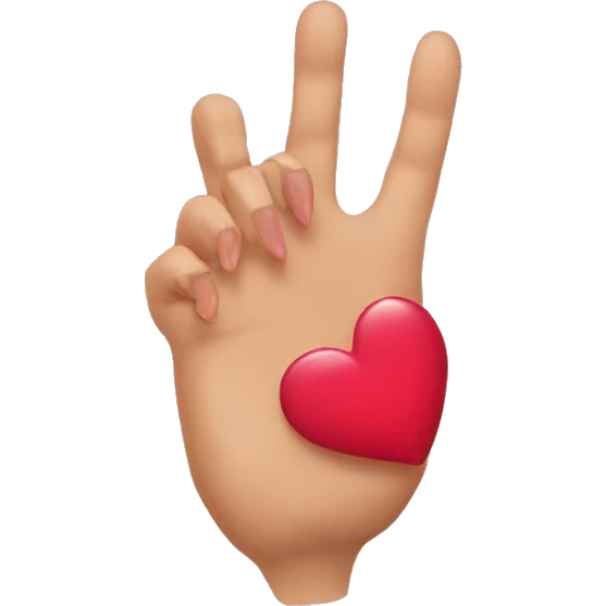 middle thinger  with heart on the nail emoji