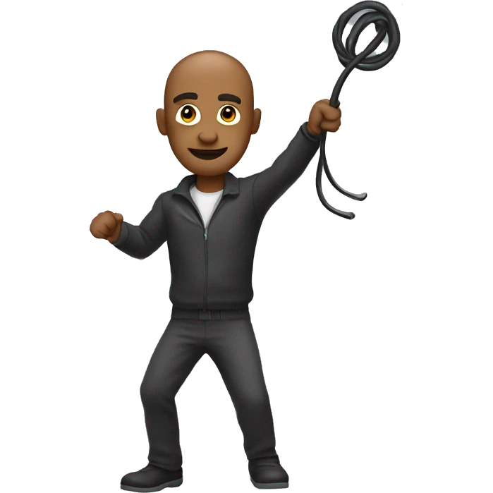 Man whipping air with a whip emoji