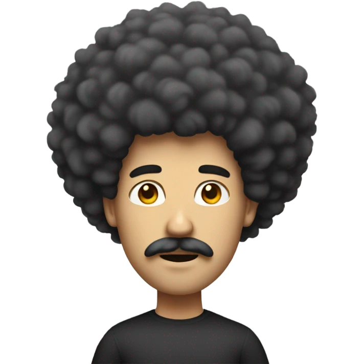 white man afro mustache emoji