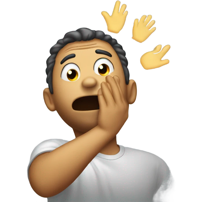 Emoji clapping himself on the head because of how dumm he was emoji