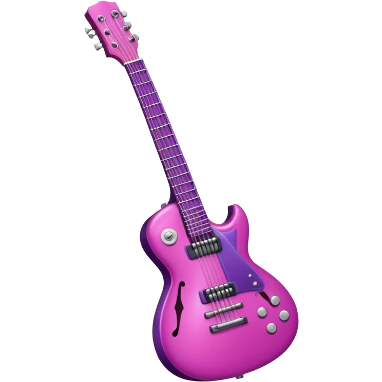 Dark pink/purple guitar with a cute little bow on it emoji