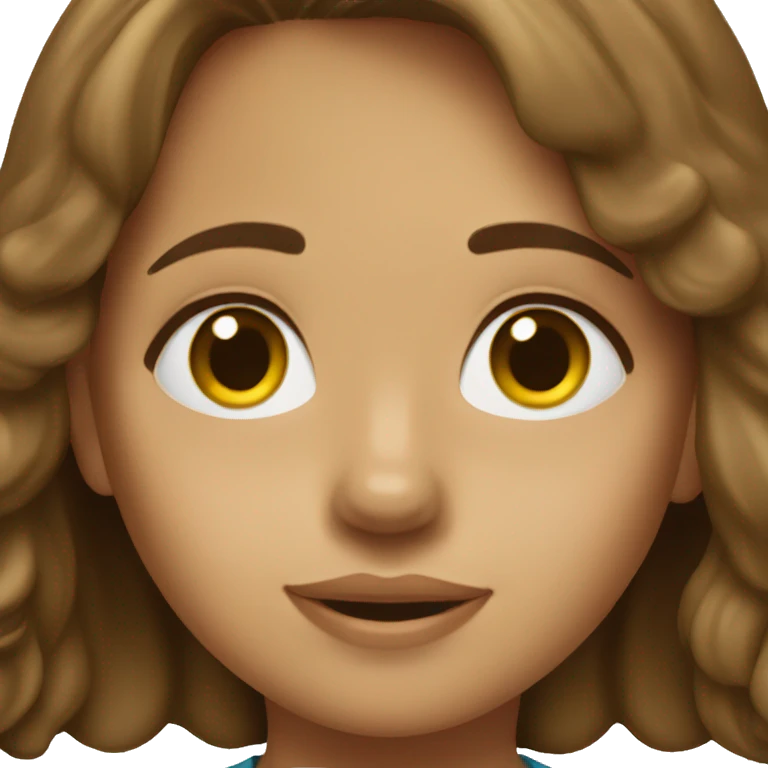 Brunette girl with golden retriever emoji