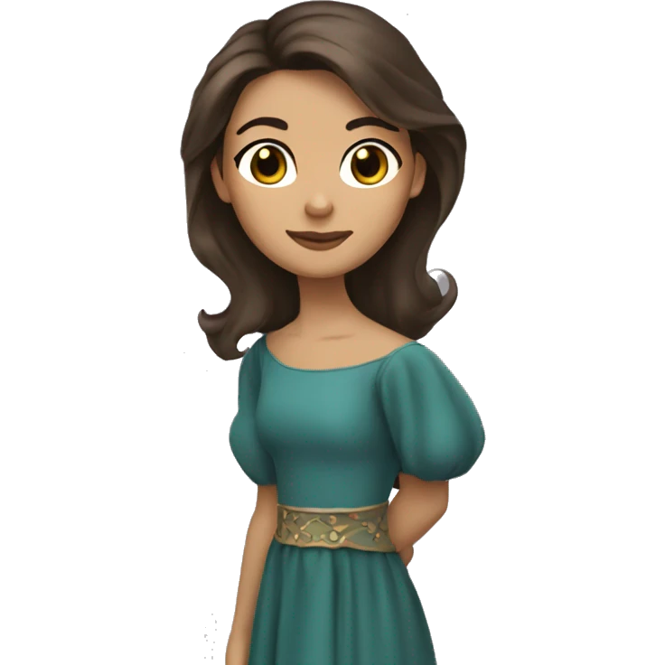 brunette princess slightly tanned brown eyes emoji
