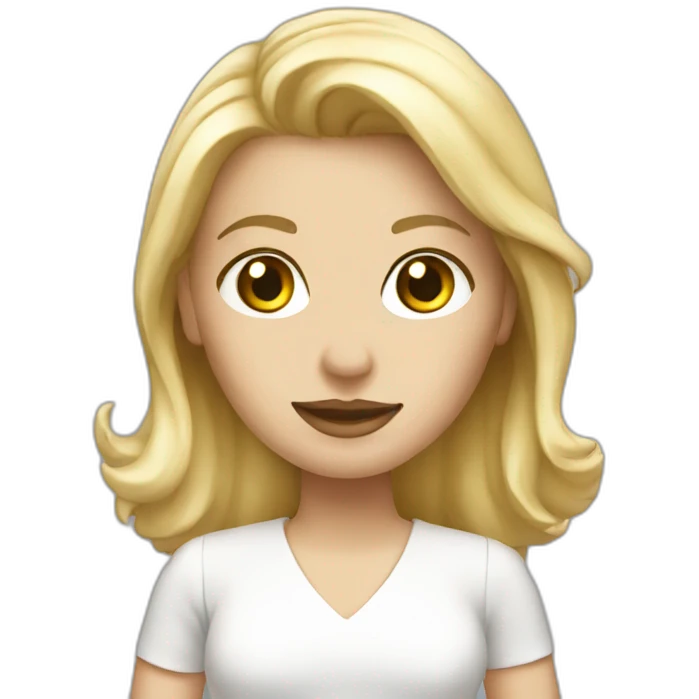 blonde woman in a white skirt emoji