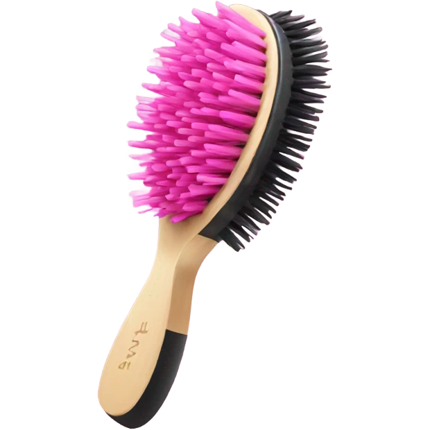Pink hair brush emoji