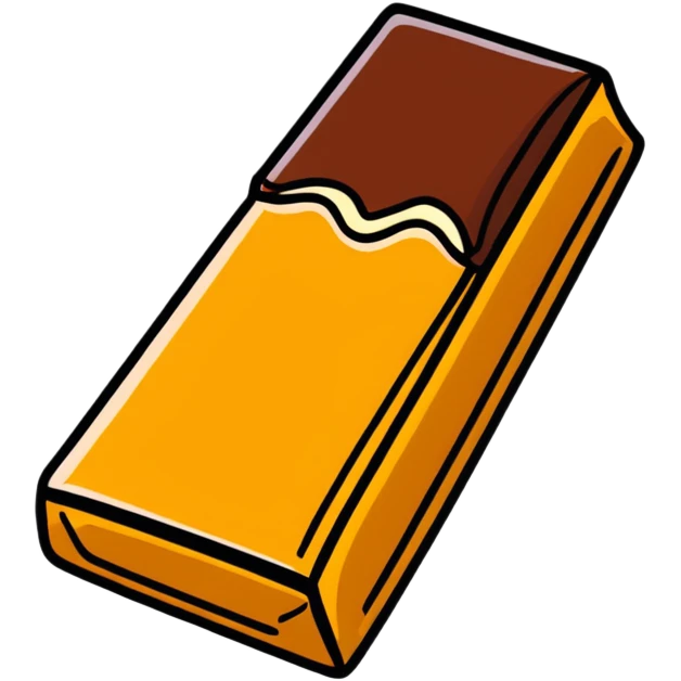Twix chocolate bar with bite taken out emoji