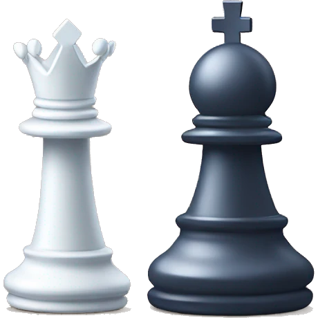 a a queen chess piece and a chess piece fallen down on the ground next to it emoji