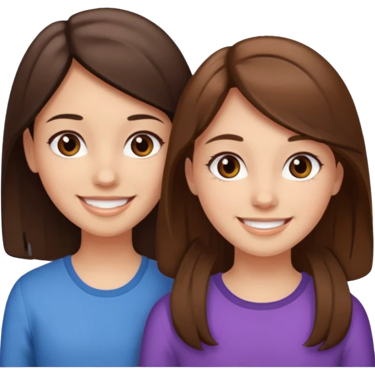 2 Besties g girls one dark brown hair one light brown hair emoji