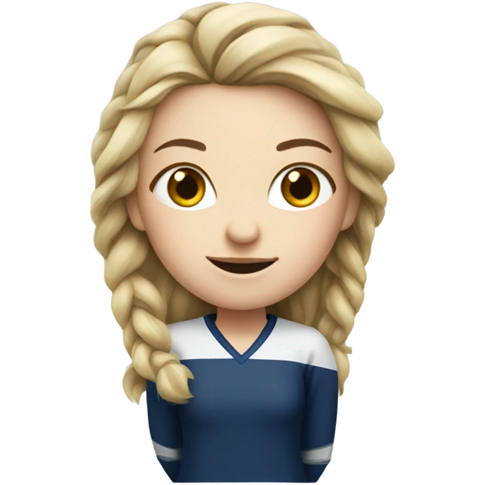 Girl hockey player with white skin emoji
