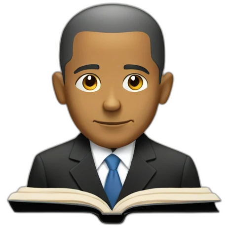 barack obama reading a book emoji