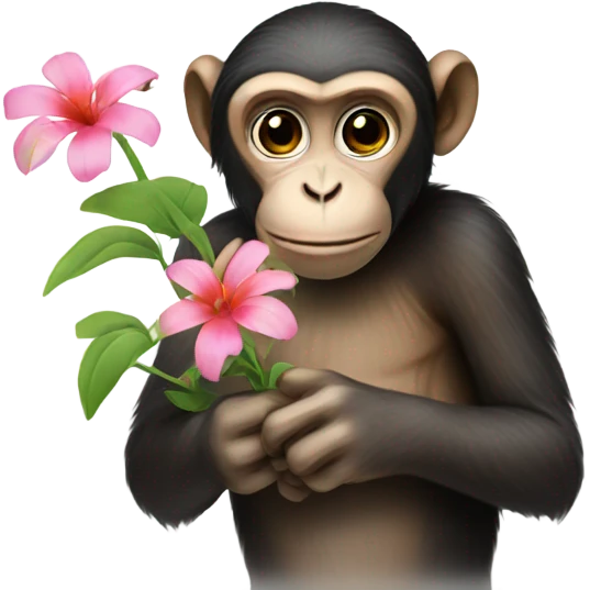 Monkey with a flowe emoji
