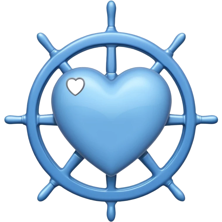 blue heart with a ship wheel emoji