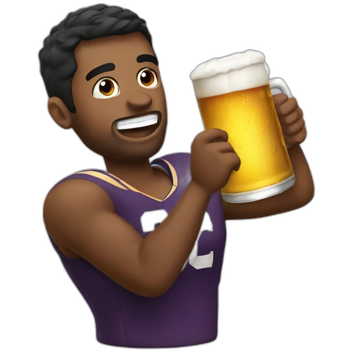 drinking beer football emoji