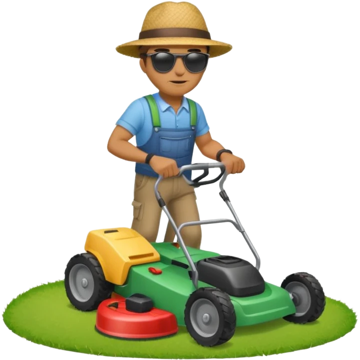 man mowing lawn emoji