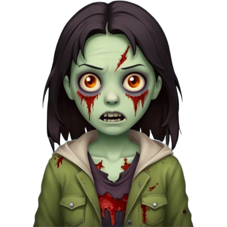 girl zombie with dark hair emoji