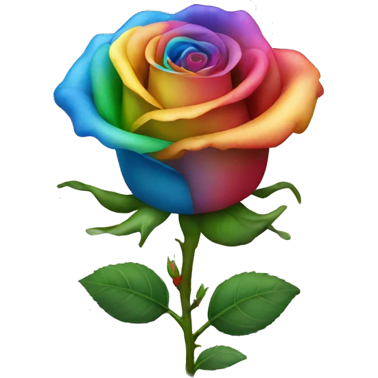 Rainbow rose emoji