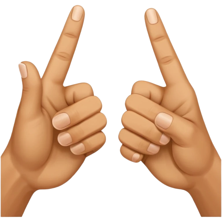 two hands each holding up pointers and thumbs facing each other to make a letter w emoji