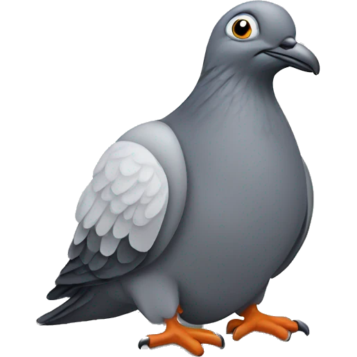 A bored pigeon laying down  emoji