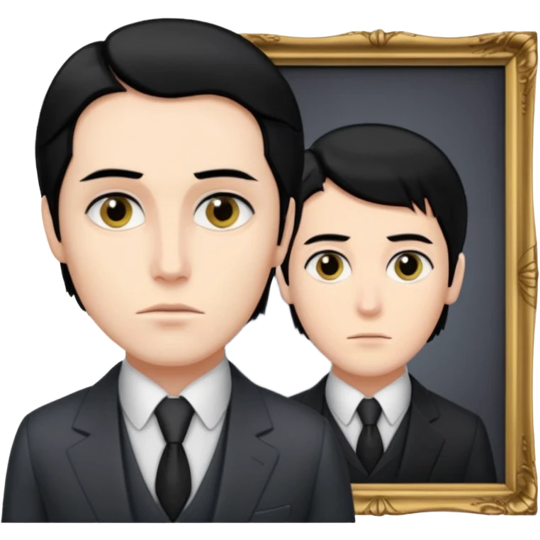 Dorian Gray looks at his portrait emoji