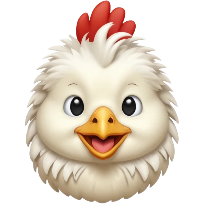 Crie a imagem de uma galinha sorridente emoji