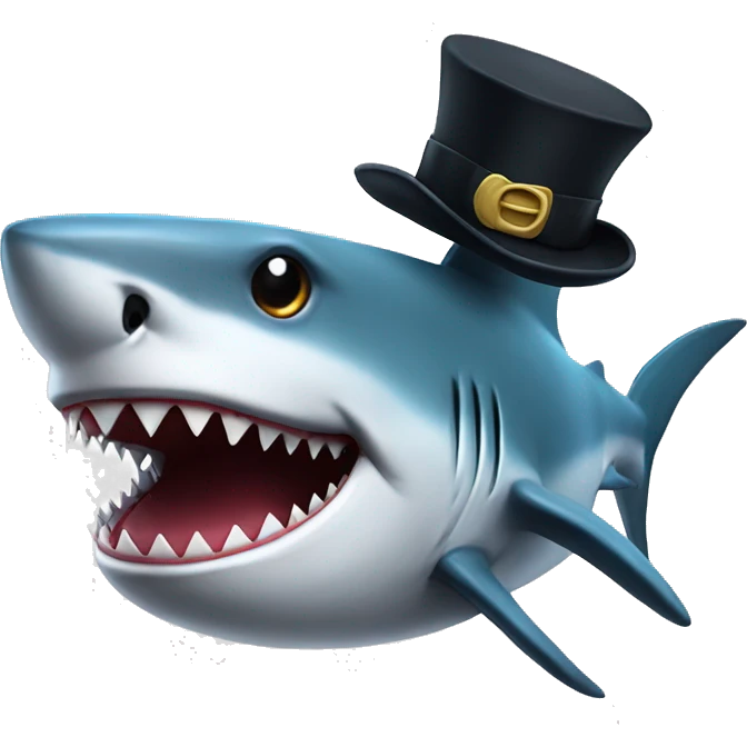 shark with tophat emoji