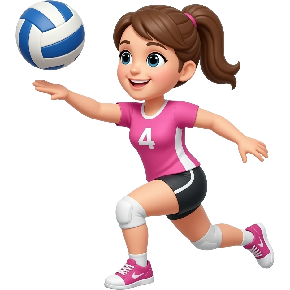 volleyball player wearing pink emoji