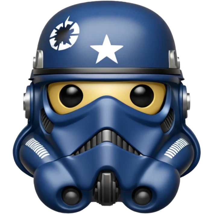 a blueberry wearing a black Star Wars Death Trooper helmet emoji