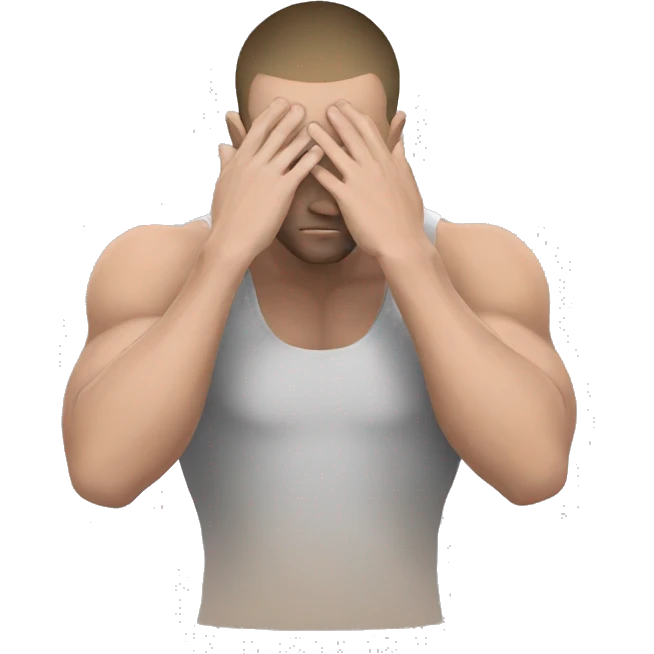 mma fighter hiding his face using hands emoji