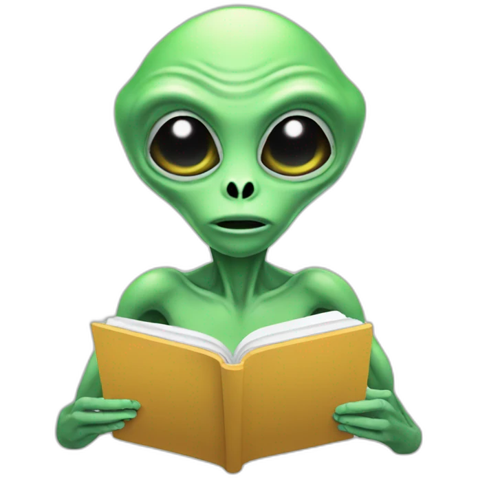Alien with notebook emoji