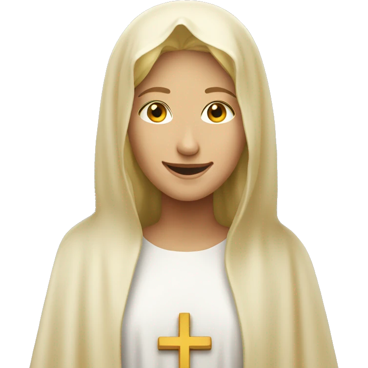 smiling blonde as mother Mary emoji